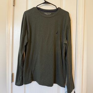 Nautica Green Long Sleeve Tee Classic Style
